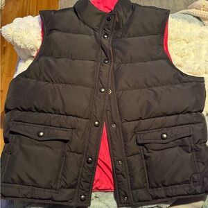 Black Puffer Vest with Red Lining